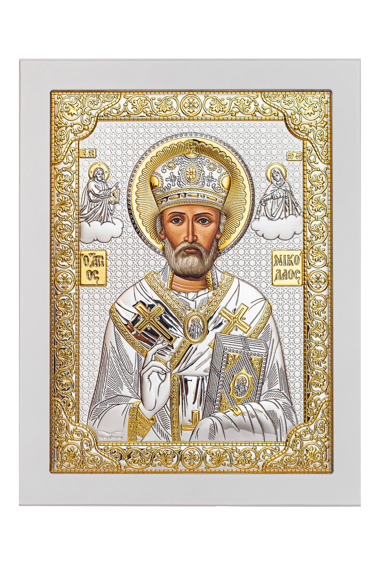 St nikolas. Икона Николая Чудотворца. Прямоугольные иконы серебро. Прямоугольные иконы из серебра.